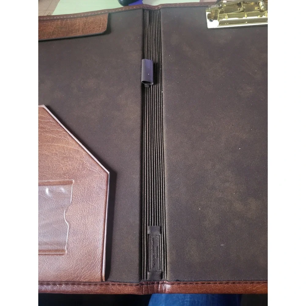 Vtg Vernon McMillan RoyalFolio Folder Portfolio Brown Leather w Clipboard Inside